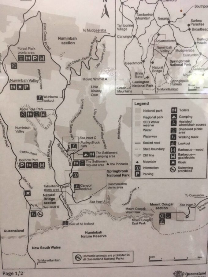 Springbrook National Park map