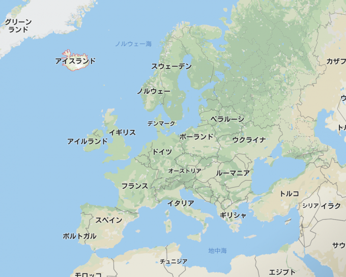 アイスランド 地図