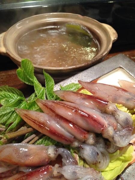 生ホタルイカのしゃぶしゃぶ