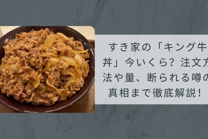 すき家の「キング牛丼」今いくら？注文方法や量、断られる噂の真相まで徹底解説！