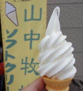 北海道 ソフトクリーム　山中牧場